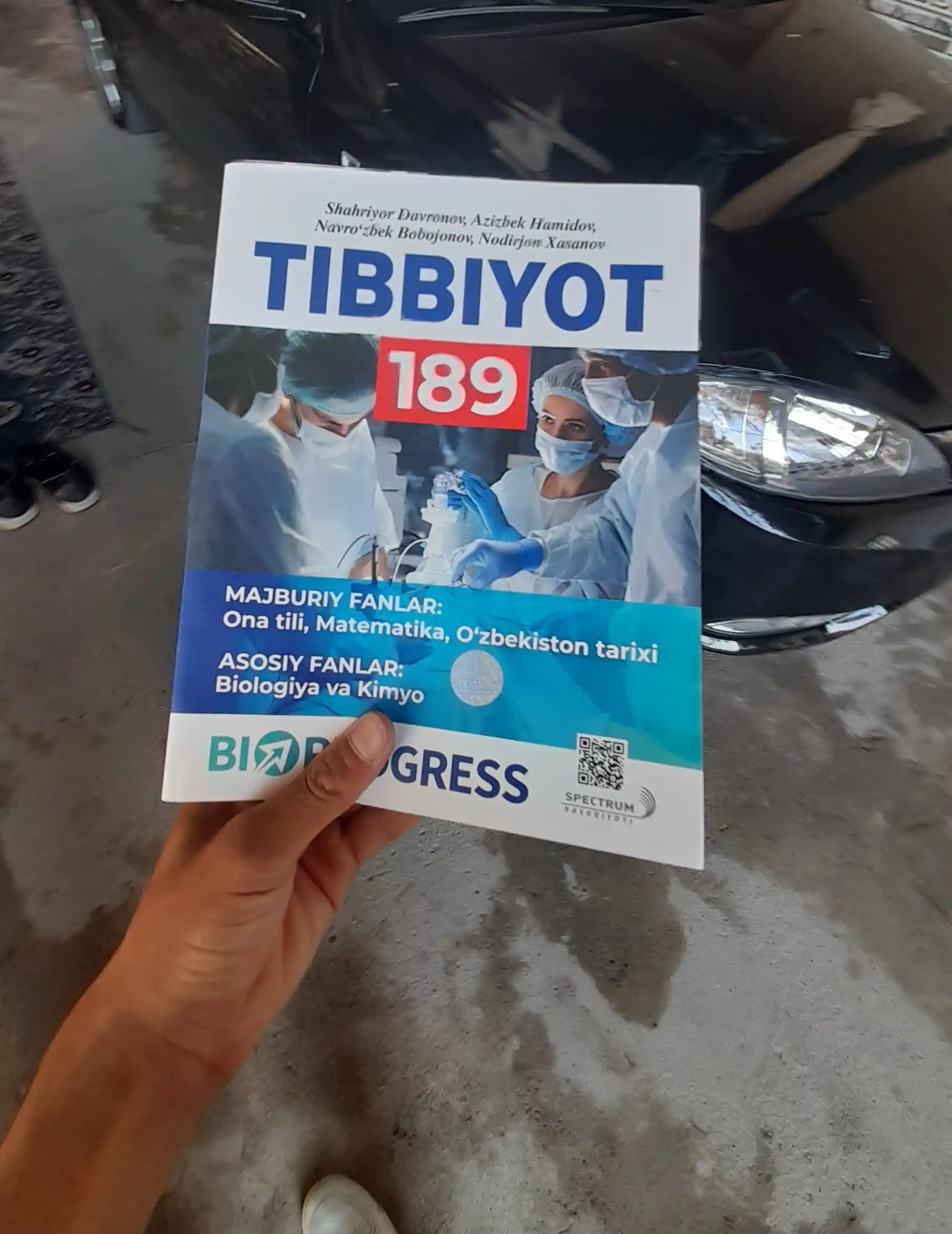 TIBBIYOT–189. Она тили, Математика, Тарих. Биология, Кимё. Сборник тестов, на узбекском
