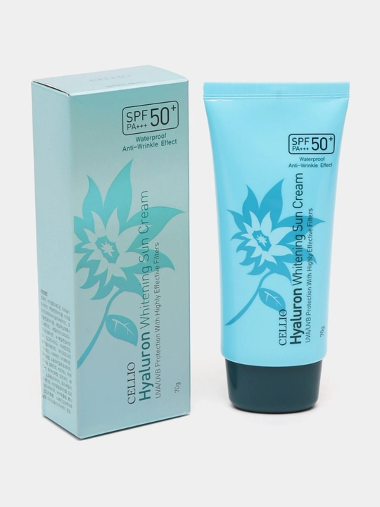 Солнцезащитный крем для лица Cellio Hyaluron Whitening Sun Cream SPF50+ PA+++, 70 мл - 