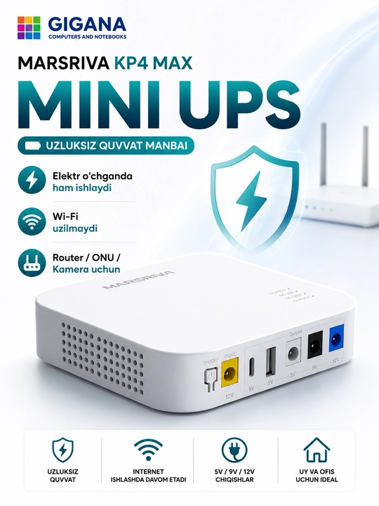 MARSRIVA KP4 Max Mini UPS 74Wh – Router va ONU uchun uzluksiz quvvat manbai - 
