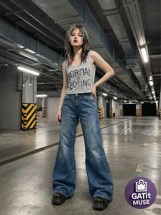Ayollar uchun Koreyscha Y2K uslubidagi mayka