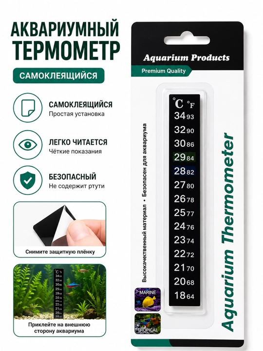 Akvarium uchun termometr gradusnik harorat o'lchagich baliq suv aksessuar yopishqoq