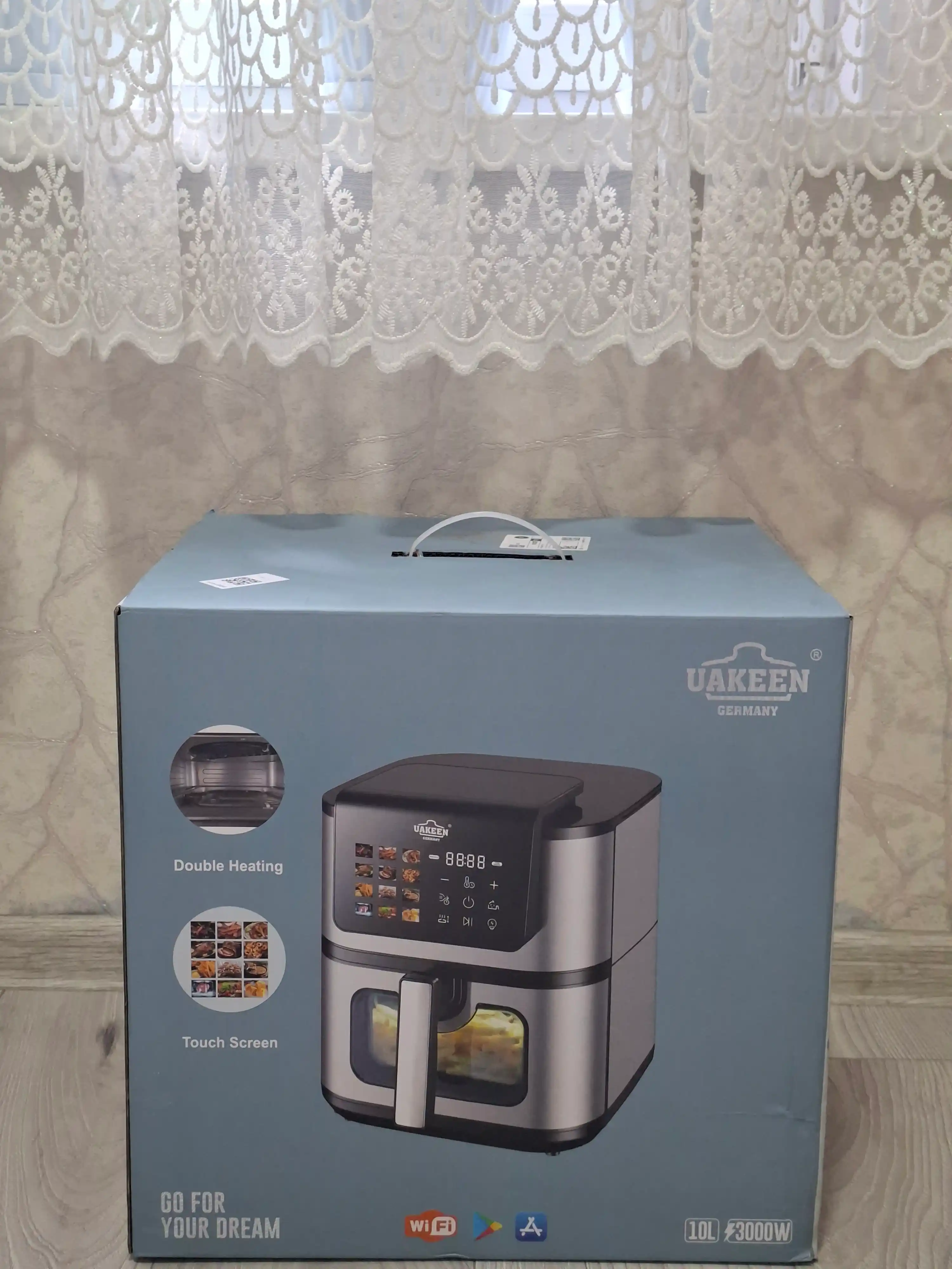 Smart Aerogril, yog'siz pishirish uchun multipech, 12 tasi 1, fritz, 10 L, 3000 Vt