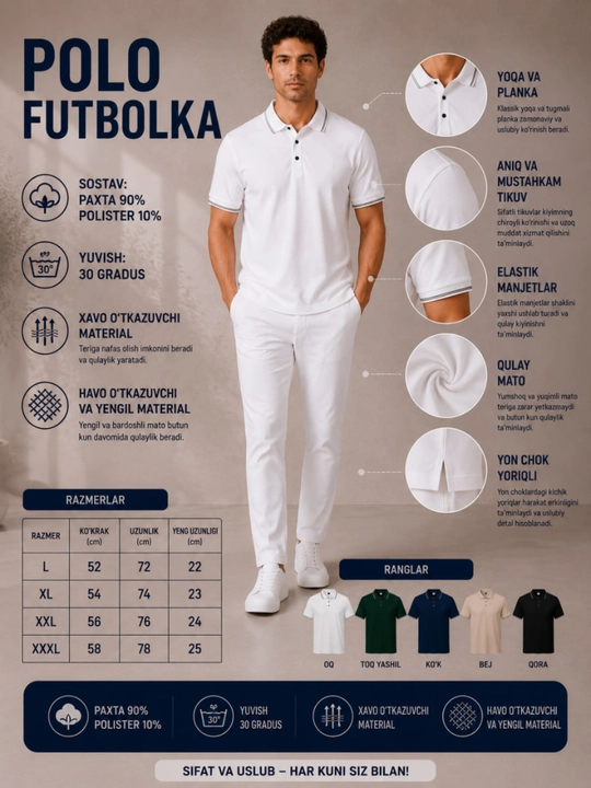 Erkaklar uchun futbolka, erkaklar uchun polo-finka, yoqali polo erkaklarga - 