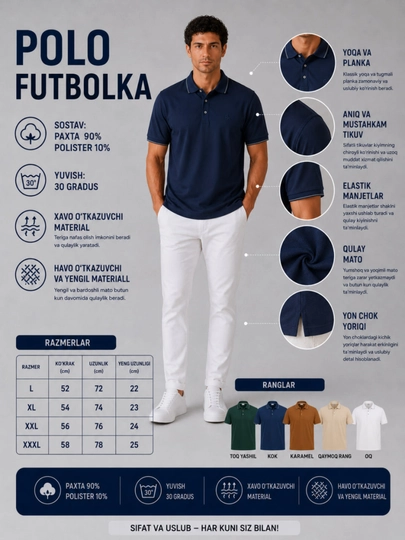 Erkaklar uchun futbolka, erkaklar uchun polo-finka, yoqali polo erkaklarga - 