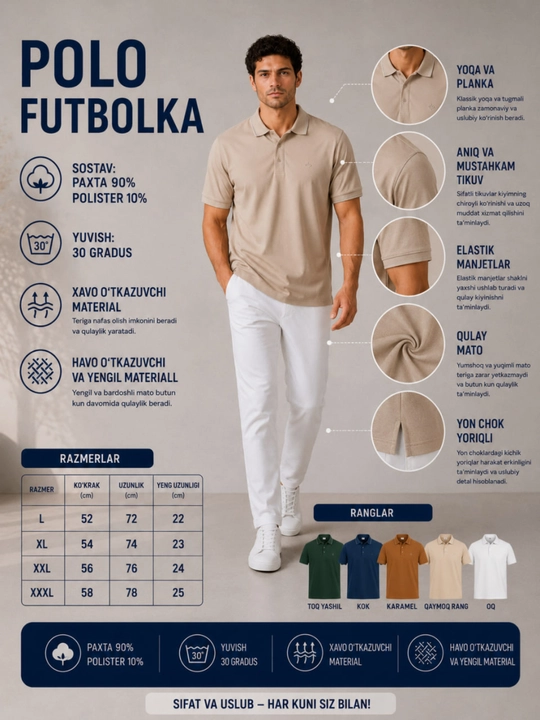 Erkaklar uchun futbolka, erkaklar uchun polo-finka, yoqali polo erkaklarga - 