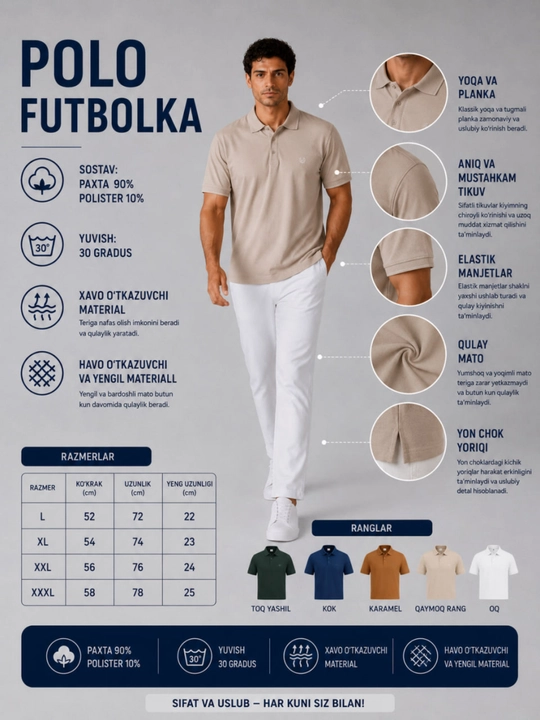 Erkaklar uchun polo finka, futbolka, erkaklar uchun polo, yoqali svitr