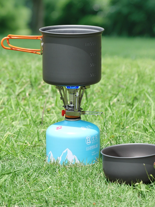 Gofun 2 ta camping idishlar: qozoncha + kosa + setka sumka, 1–2 kishi, 224g
