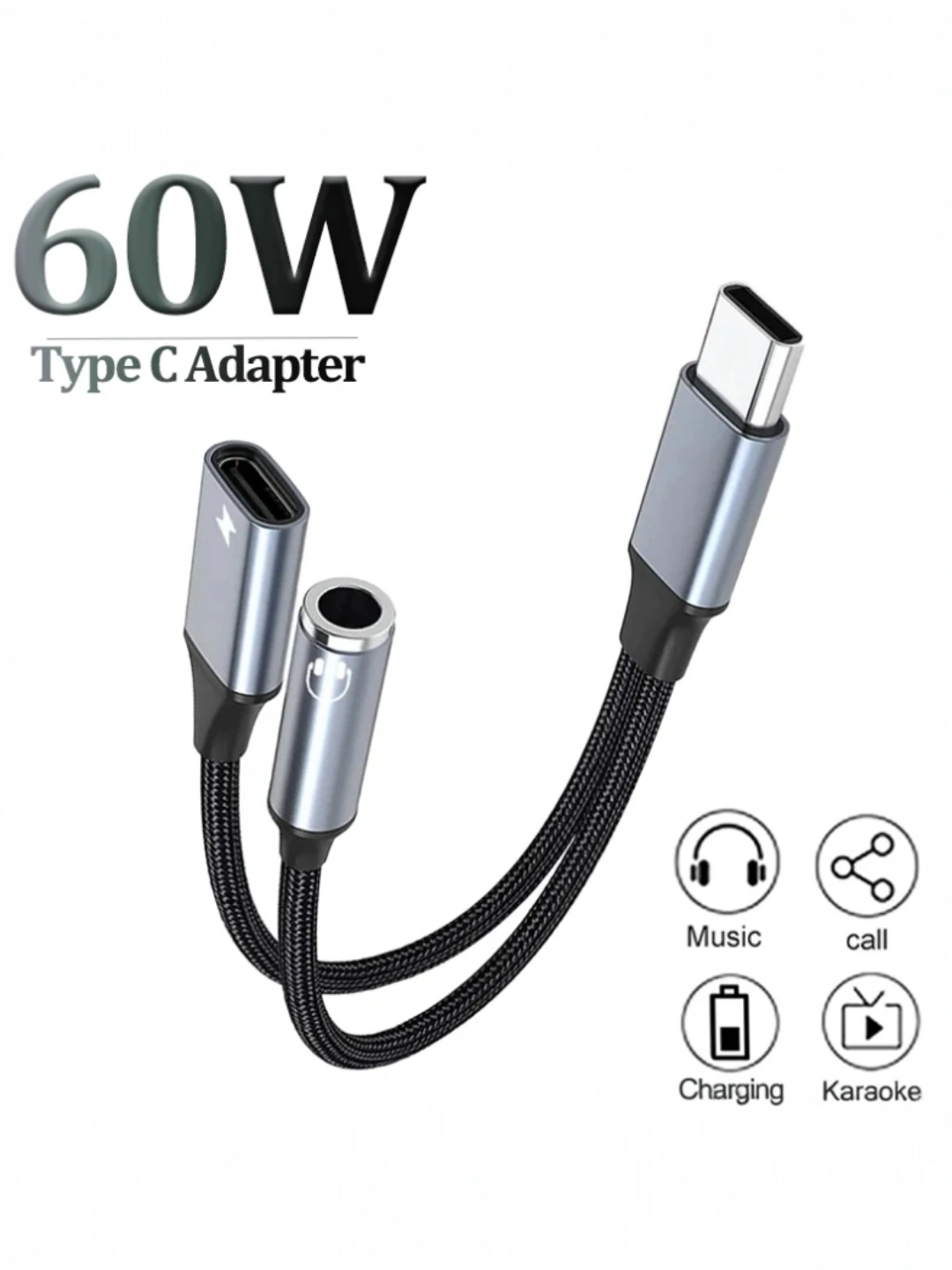 Lightning Audio Adapter GJ-012 2in1 – Zaryadlash va Quloqchin Ulagichi