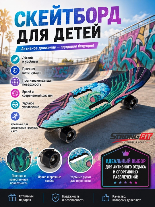 Скейтборд для мальчиков и девочек, пенниборд