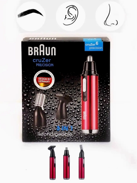 Триммер Braun cruZer Precision, 3 в 1: Для носа, ушей, бровей и усов