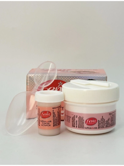 Fem Saffron Milk yuz va qosh tuklari uchun oqartiruvchi krem ayollar uchun 8 gr va 40 gr