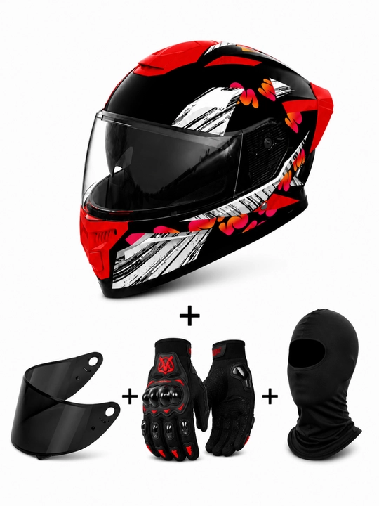 AXK to‘plami - motoshlem, qora vizor, motogolovkalar va balaklava