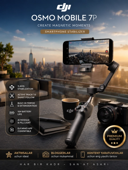 DJI OSMO MOBILE 7P — ПРОФЕССИОНАЛЬНАЯ СЪЁМКА В ВАШИХ РУКАХ