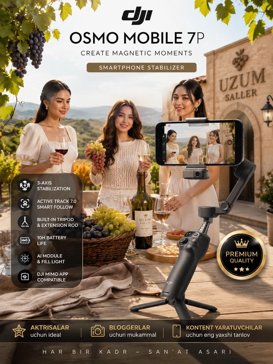 DJI OSMO MOBILE 7P — ПРОФЕССИОНАЛЬНАЯ СЪЁМКА В ВАШИХ РУКАХ