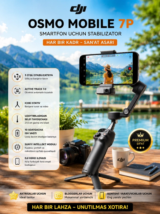 DJI OSMO MOBILE 7P — ПРОФЕССИОНАЛЬНАЯ СЪЁМКА В ВАШИХ РУКАХ