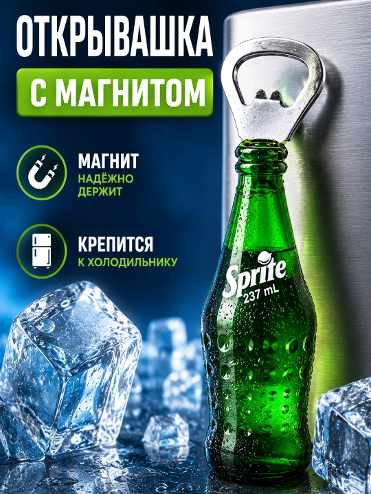 Magnitli shisha ochgich – muzlatkichga yopishadigan metall butilka ochgichi - 