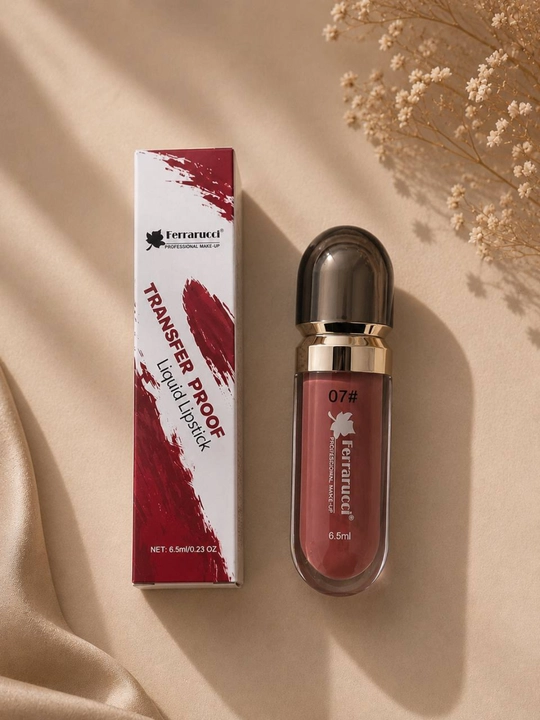 Ferrarucci Matte Liquid Lipstick Mat Suyuq Lab Bo‘yog‘i 01 03 07 08 Ranglar 6.5 ml - 