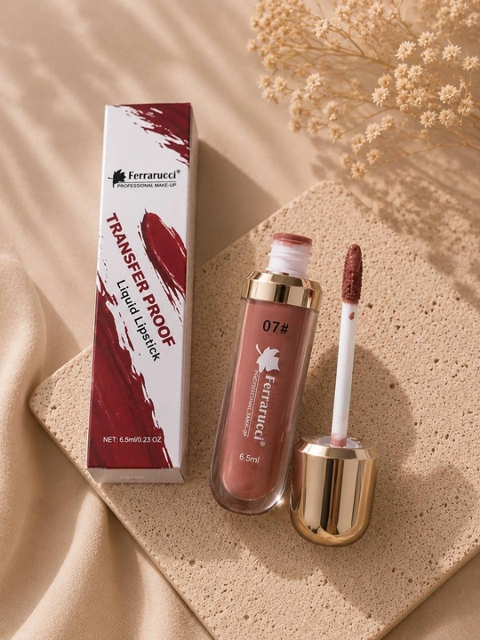 Ferrarucci Matte Liquid Lipstick Mat Suyuq Lab Bo‘yog‘i 01 03 07 08 Ranglar 6.5 ml