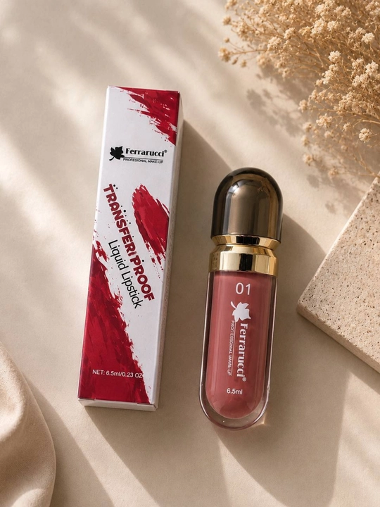 Ferrarucci Matte Liquid Lipstick Mat Suyuq Lab Bo‘yog‘i 01 03 07 08 Ranglar 6.5 ml - 