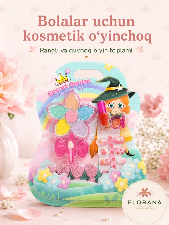Косметический игровой набор для девочек — тени и украшения для ногтей в принцессы - 