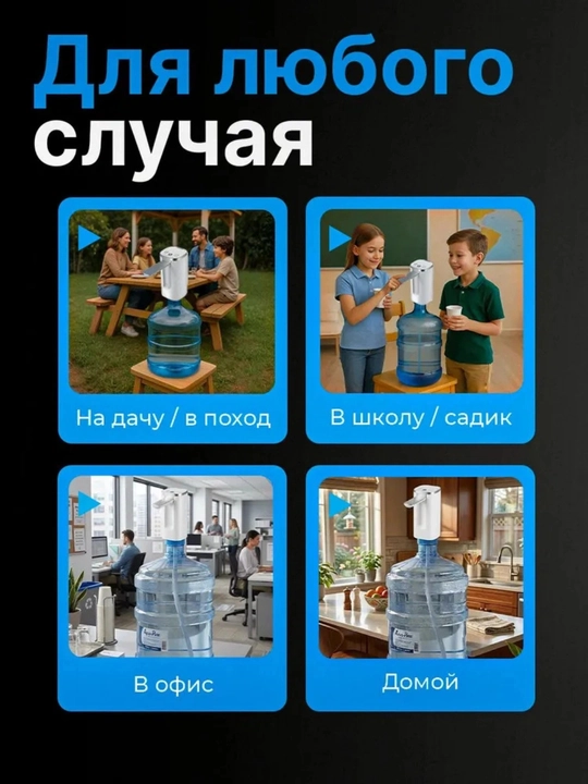 Умная сенсорная помпа для воды Type-C, автоматический диспенсер для бутылей 200/400/800 мл