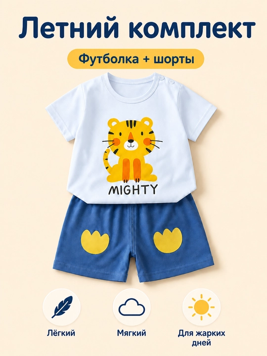Детский летний комплект футболка и шорты для малышей