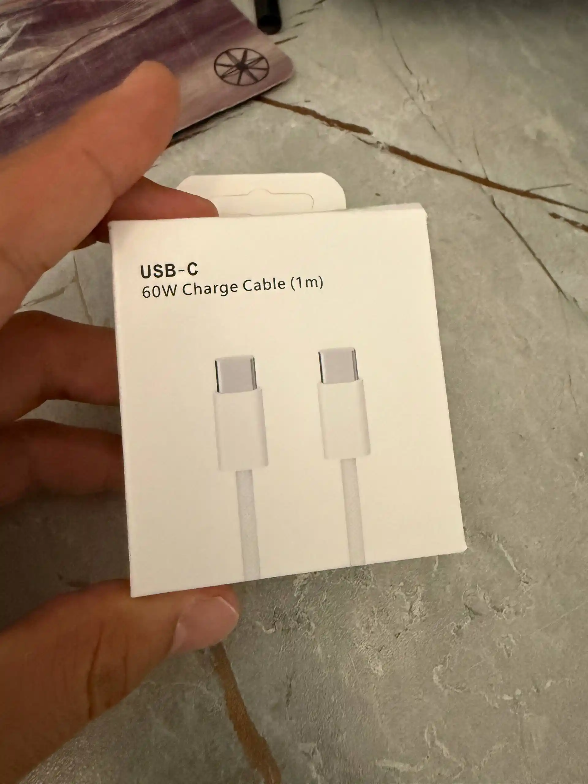 USB Type-C – Type-C kabel, 60W, 6A, tezkor zaryadlash va ma'lumot uzatish uchun, 1 m