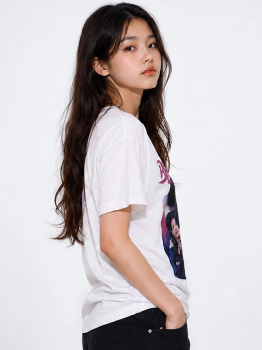 WEERIT BLACKPINK o‘smirlar futbolkasi, 100% paxta, K-pop naqshli, qizlar uchun, 8-14 yosh
