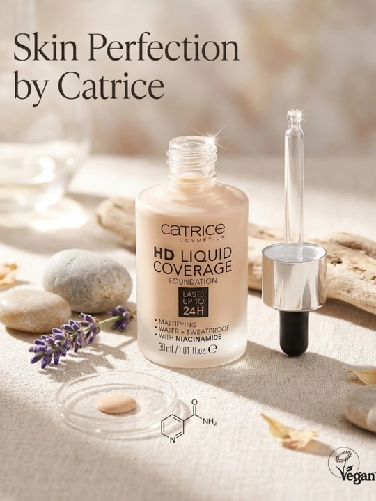 Тональный крем Catrice HD Liquid Coverage, матирующий, стойкий и водостойкий - 