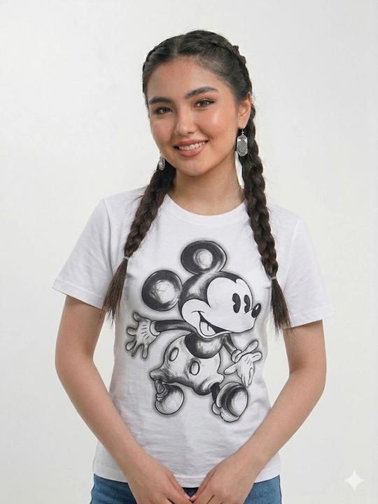 Qiz bolalar uchun zamonaviy qora futbolka, Doraemon printli, 8–13 yosh, yumshoq va qulay - 