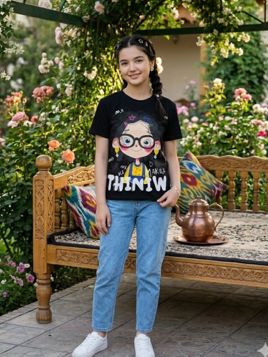 Футболка для девочек с принтом Doraemon, 8–13 лет, мягкая, удобная, на каждый день 