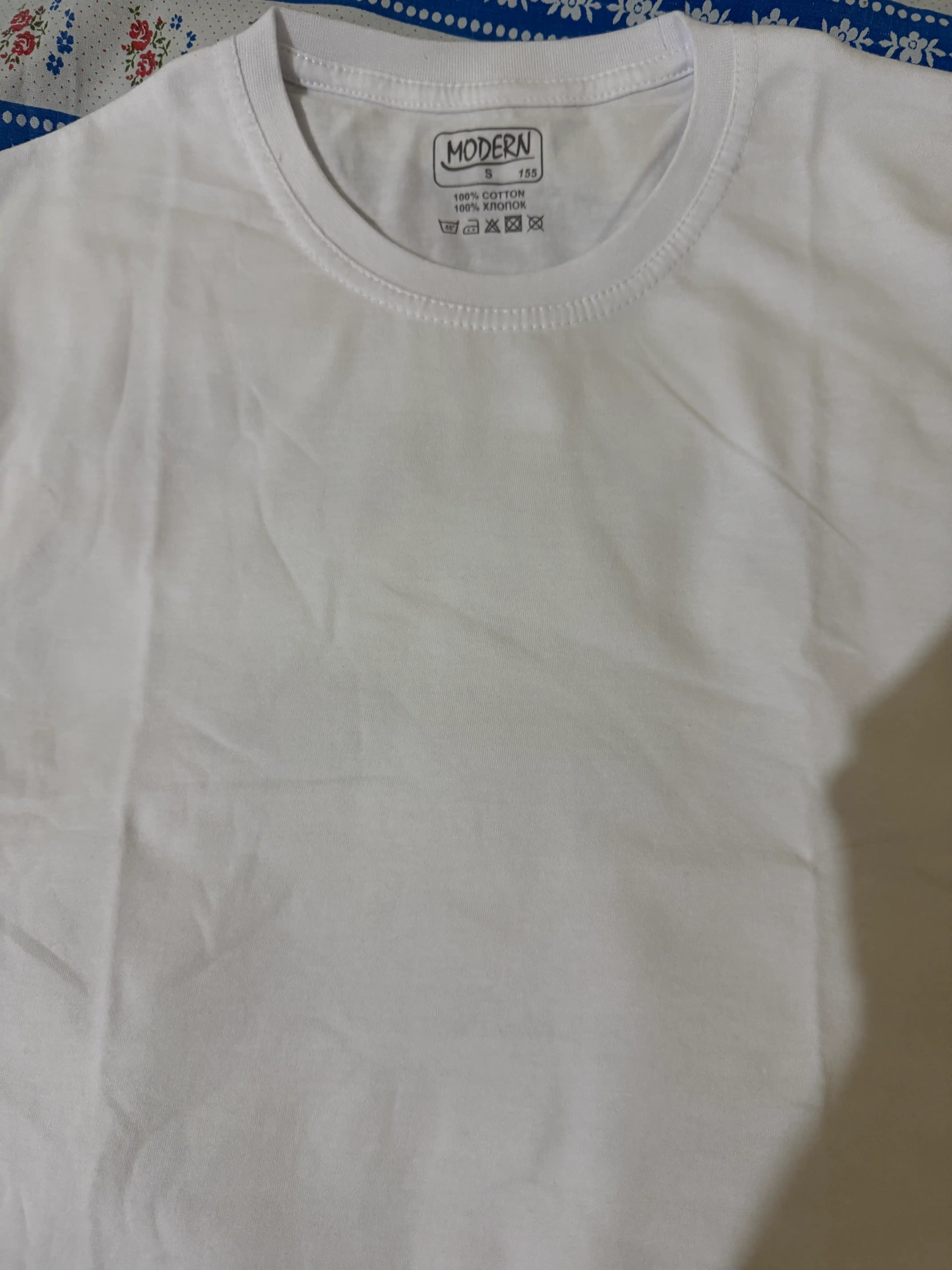 Erkaklar bazaviy futbolkasi, printsiz, 100% paxta, bir rangli, 5XL gacha, ORZU-TEKS