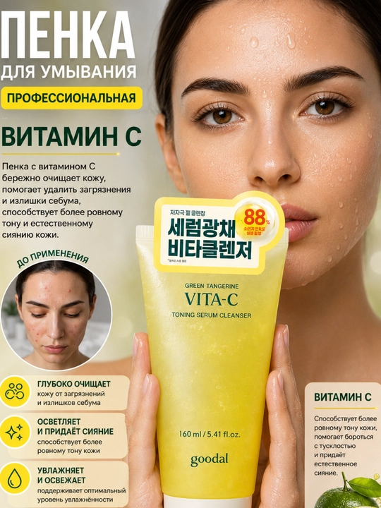 Goodal Green Tangerine Vita C Пенка для Умывания 160 мл 
