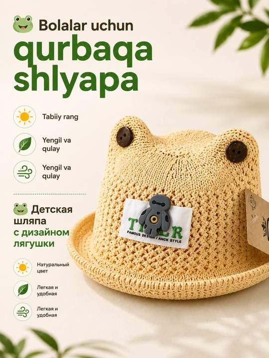 Летняя шляпа и кепка для детей с дизайном лягушки, лёгкая, дышащая, удобная