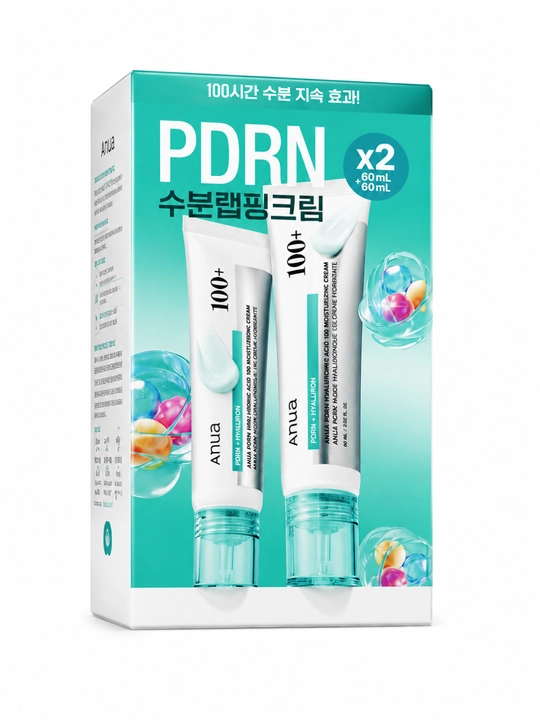 Anua PDRN + Hyaluronik kislota namlovchi yuz kremi, 60 ml × 2 dona