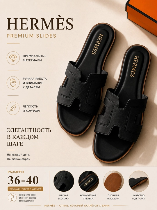 Шлепанцы для женщин и девочек, HERMES, 36-40