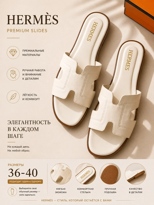 Шлепанцы для женщин и девочек, HERMES, 36-40