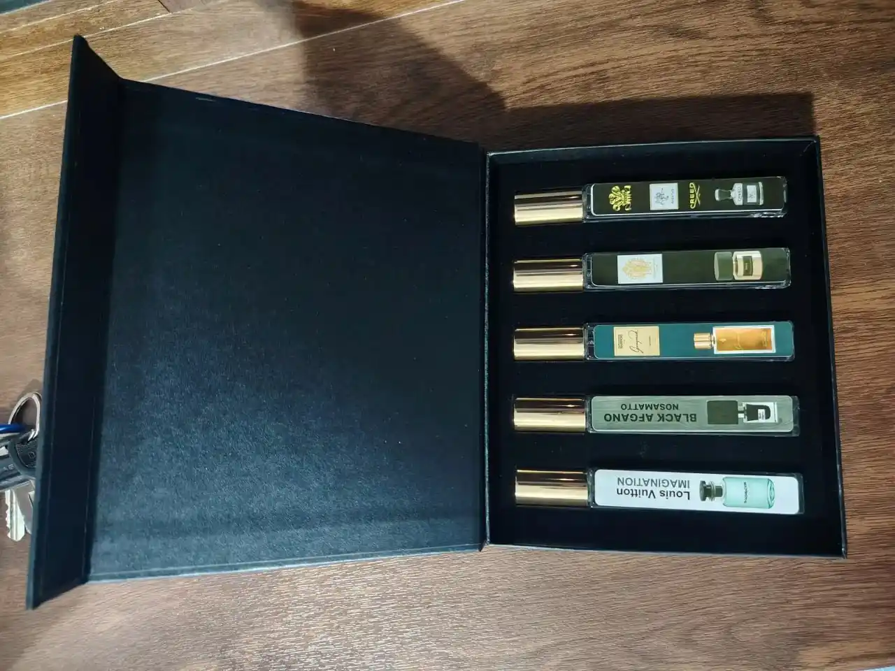 Erkaklar uchun sovg'a: atirlar to'plami 5 tasi 1 da — Ganymede, Black Afgano, Creed, 10 ml