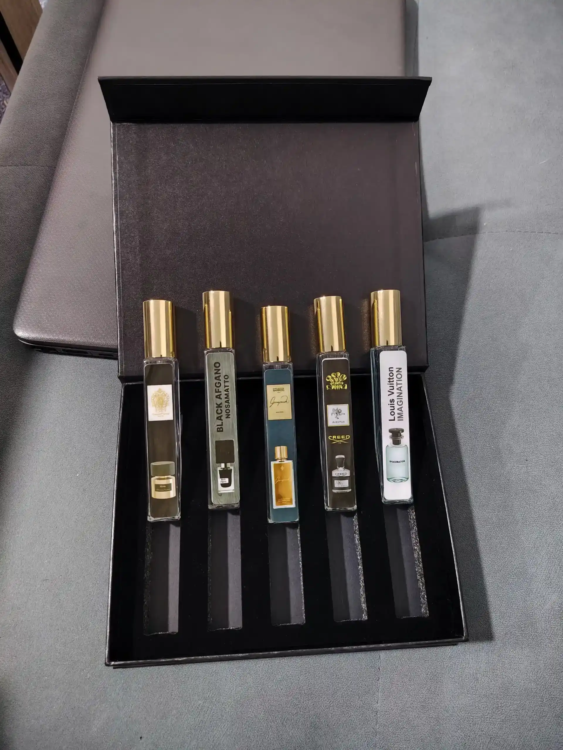 Erkaklar uchun sovg'a: atirlar to'plami 5 tasi 1 da — Ganymede, Black Afgano, Creed, 10 ml