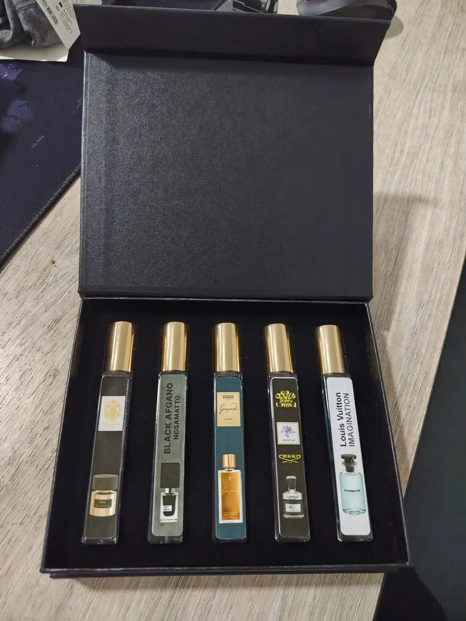 Erkaklar uchun sovg'a: atirlar to'plami 5 tasi 1 da — Ganymede, Black Afgano, Creed, 10 ml