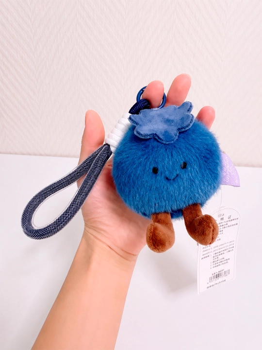 Мягкий брелок Черника, плюшевая игрушка, для сумки и ключей