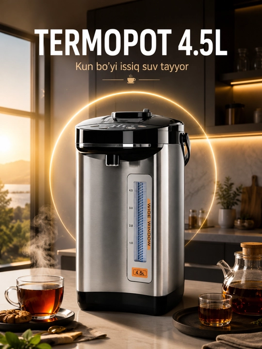 Термопот электрический чайник термос Sonifer SF-2106 4.5 л, 900 Вт, термочайник - 
