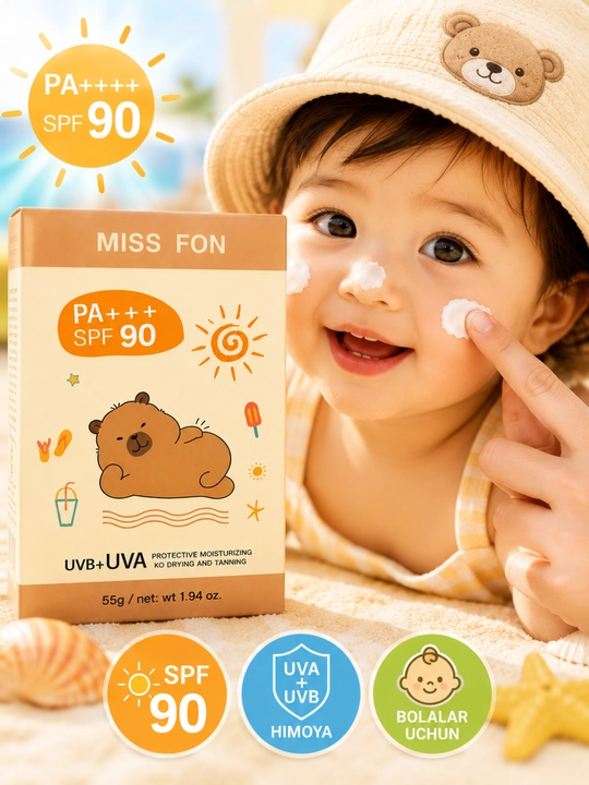 Детский солнцезащитный крем SPF 90 MISS FON - Защита UVA+UVB