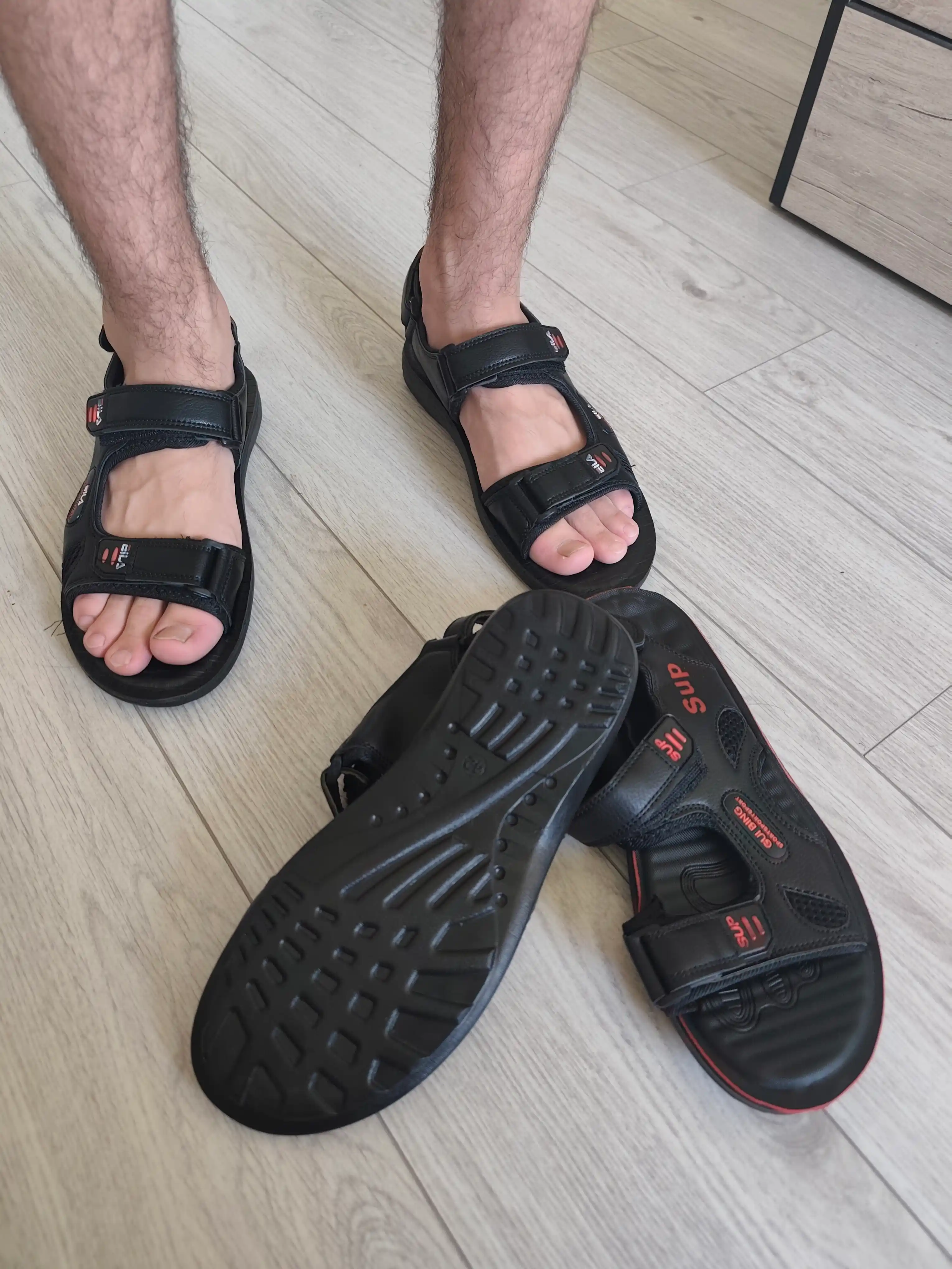 Erkaklar uchun yozgi, qulay, yopishqoq qoplamali sayyohlik sandallari 40-45