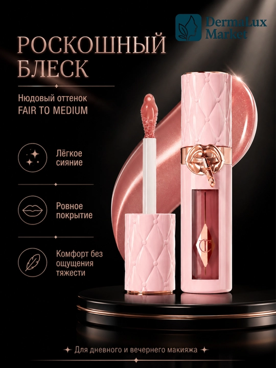 Блеск для  губ  с  эффектом  объема  и  сияния - Charlotte Tilbury Pillow Talk Fair-Medium - 
