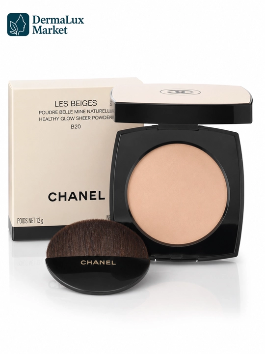 Компактная пудра с эффектом естественного сияния, лёгкая  текстура — CHANEL les beiges B20