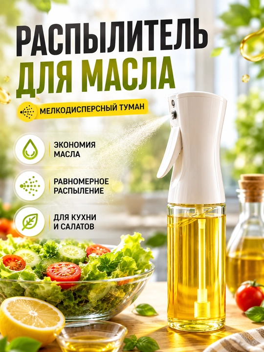 Распылитель для масла 200 мл, дозатор для масло, пульверизатор для масла, товары для кухни - 