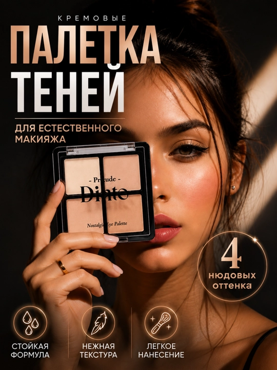 Dinto Nostalgic Eye Palette – Палетка теней для век, 4 оттенка - 