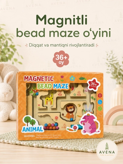 Magnit labirint o'yinchoq — bolalar uchun rivojlantiruvchi munchoqli to'plam