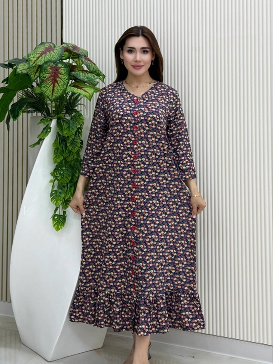 Женский домашний халат больших размеров 2XL–7XL, 100% хлопок (XB), лёгкий, удобный - 